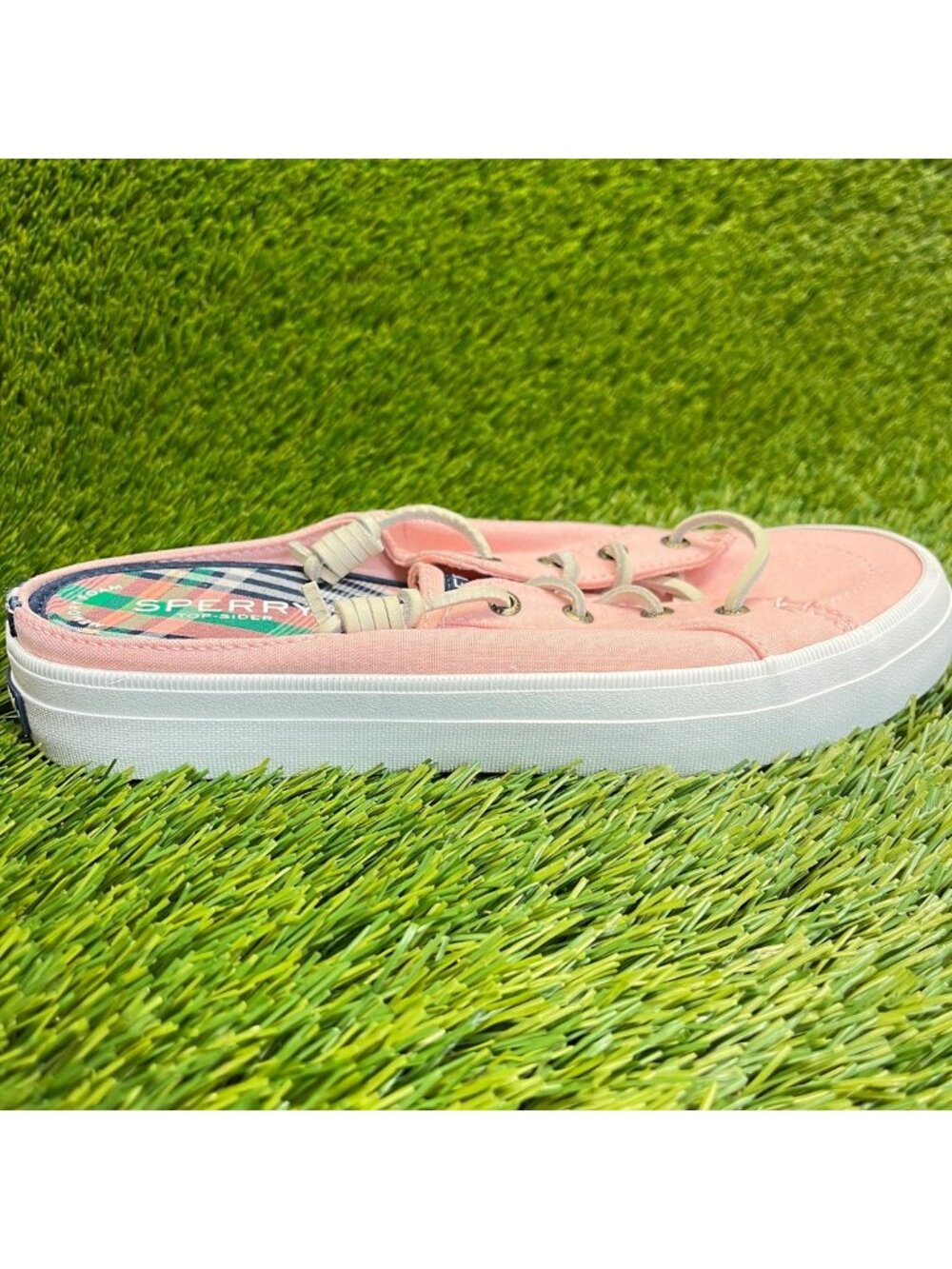 Sperry Crest Vibe Mule Womens Size 6.5 Pink White Casual Classic Slip On Shoes